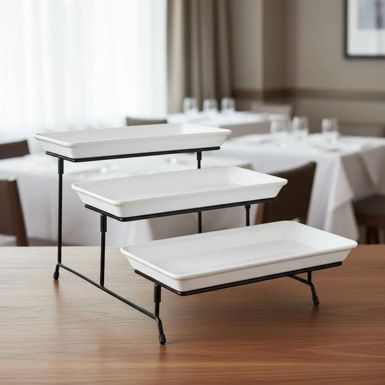 3-Tier Dessert Stand Multifunctional 3 Tier Serving Stand Triple Layer Fruit Tray Easy to Clean Tiered Dessert Tray Elegant - view 6