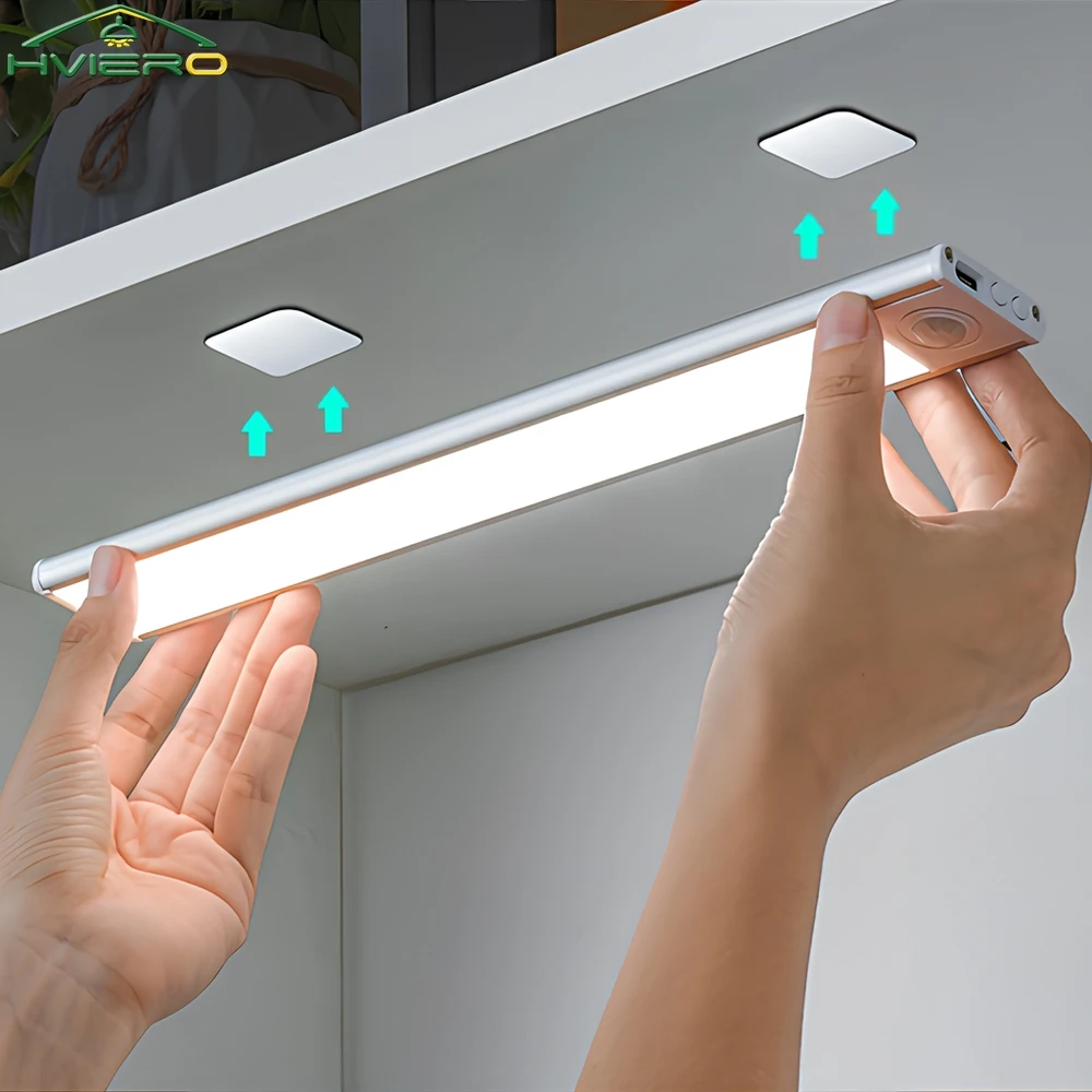 

Long Strip Led Motion Sensor Night Lights 3color 10/20/30/40/50cm Home Decor Bedroom Stairwell Lighting Touch Sensing Smart Lamp