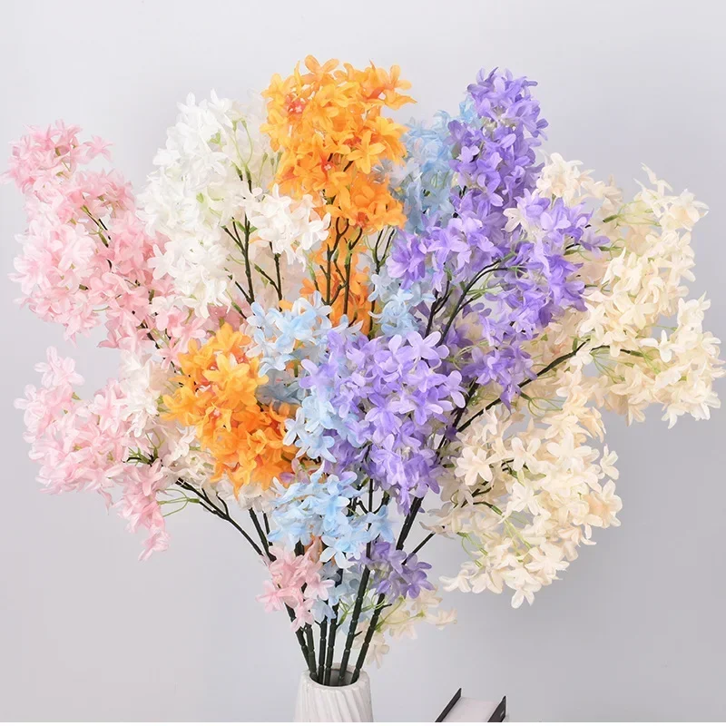 

97cm Lilac Bouquet 5pcs Artificial Cherry Purple Lilac Flowers Wedding Decortion Simulation Fake Flower