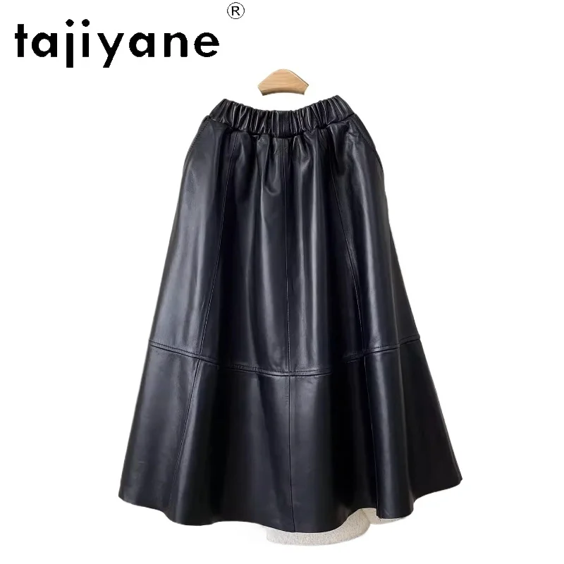 

KMETRAM Юбки из натуральной овчины для женщин, длинная черная юбка из натуральной кожи высокого качества, женская осенняя одежда 2025 юбка шорты