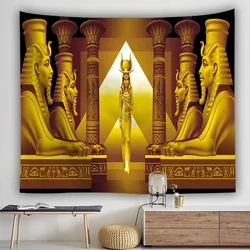 Yellow Ancient Egypt Tapestry Wall Hanging Old Culture Printed Hippie Egyptian Tapestries Wall Cloth Home Decor Vintage Tapestry