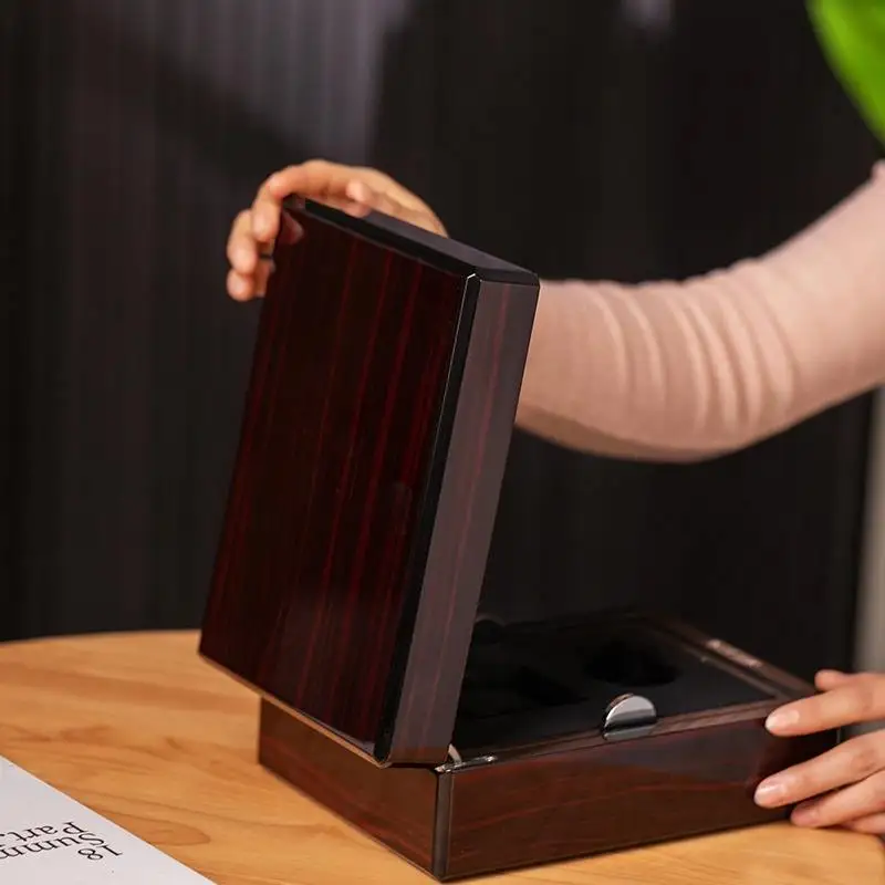 Vertical Bright Wood Rectangle Shock Resistant Watch Box Luxury Display Case Soft Padded Interior For Watch Collectors Made