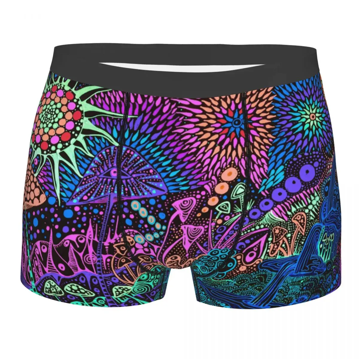 Novelty Magic Mushroom Trippy Psychedelic Neon Pastel Goth Boxers Shorts Underpants Men's Comfortable Briefs Underwear