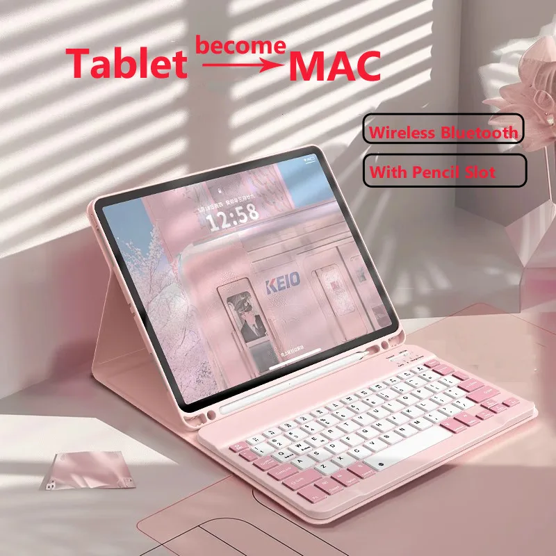 Case with Bluetooth Keyboard for New IPad Air 13 2025 M3 M2 for IPad Air 13 Inch M2 Pro 12.9  Magnetic Case Sleep/Wake Up Cover