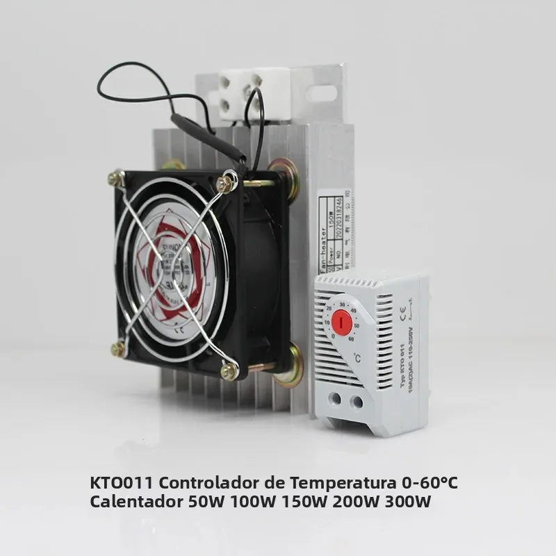 KTO011 0-60'C Controlador de temperatura PTC Calentador de ventilador 50W 100W 150W 200W 300W Calentador de gabinete eléctrico industrial a prueba de humedad