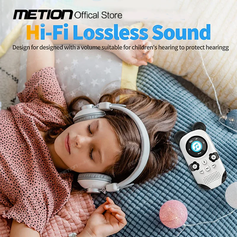 2024 NEW Kids MP3 Player Bluetooth 5.0 with Speakers Cute Panda Style Child Walkman Lossless HiFi Sports Player FM /Alarm Clock