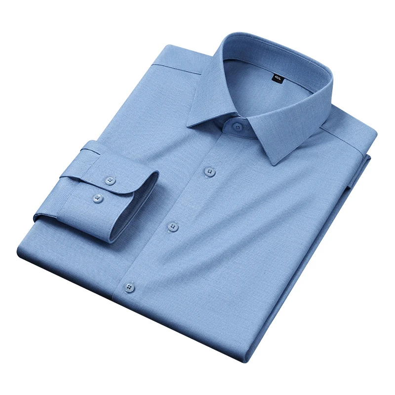 

New Modal Men Shirt Long Sleeve Slim Fit Business Casual White Office High Quality Long Sleeve Shirt for Men Anti-wrinkle 4XL