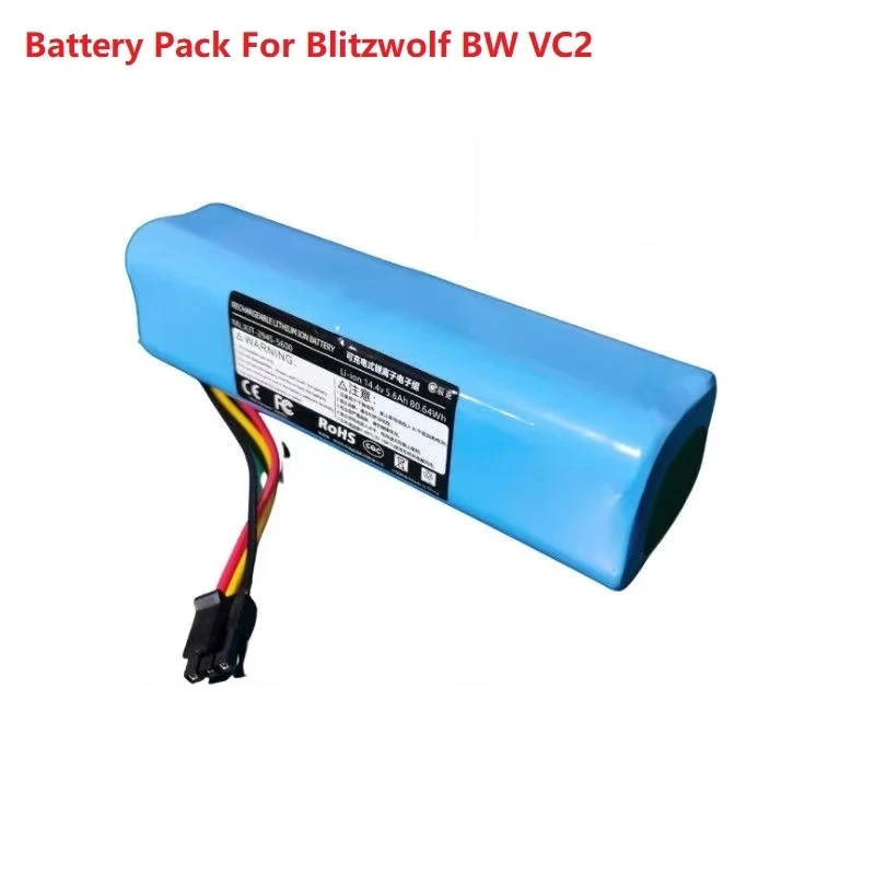 14.4V 5600mAh 4S2P18650 Li-ion Robotic Battery For BlitzWolf BW-VC2 VC2 BW-VC1 VC1 Robot Vacuum Part
