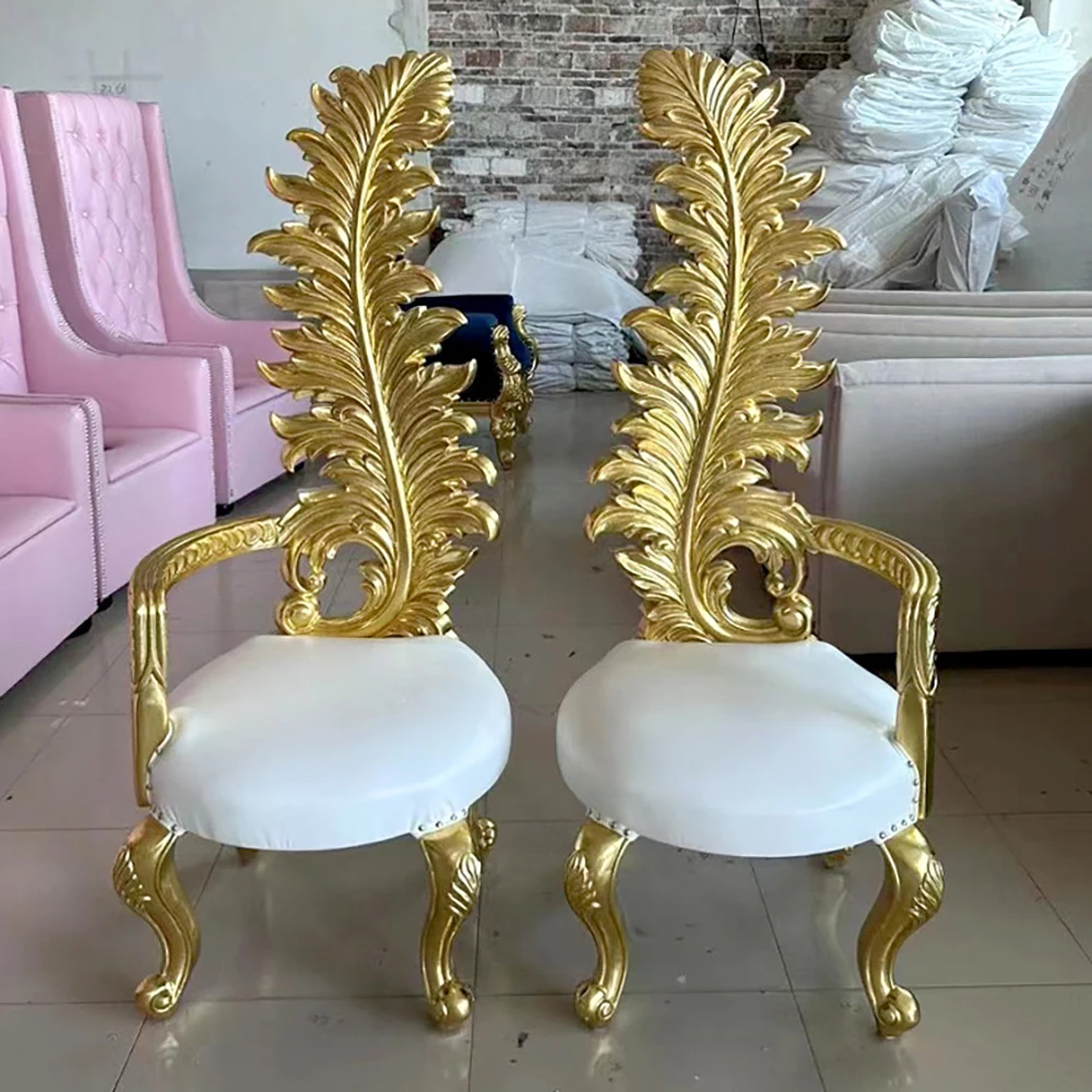 

Wholesale Wedding Event Throne Royal Chairs High Quality Wedding High Back king Wedding Chair Bride and Groom Fancy Chairs
