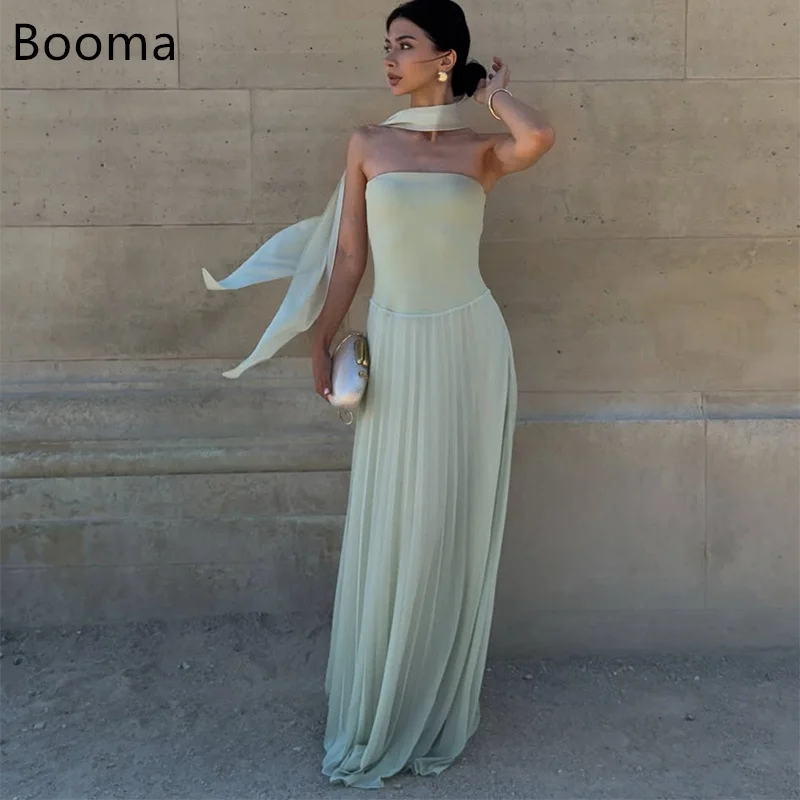 

Booma Long A-Line Simple Evening Dresses Formal Party Gowns for Women Sleeveless Elegant Strapless Prom Gown Customize 2025