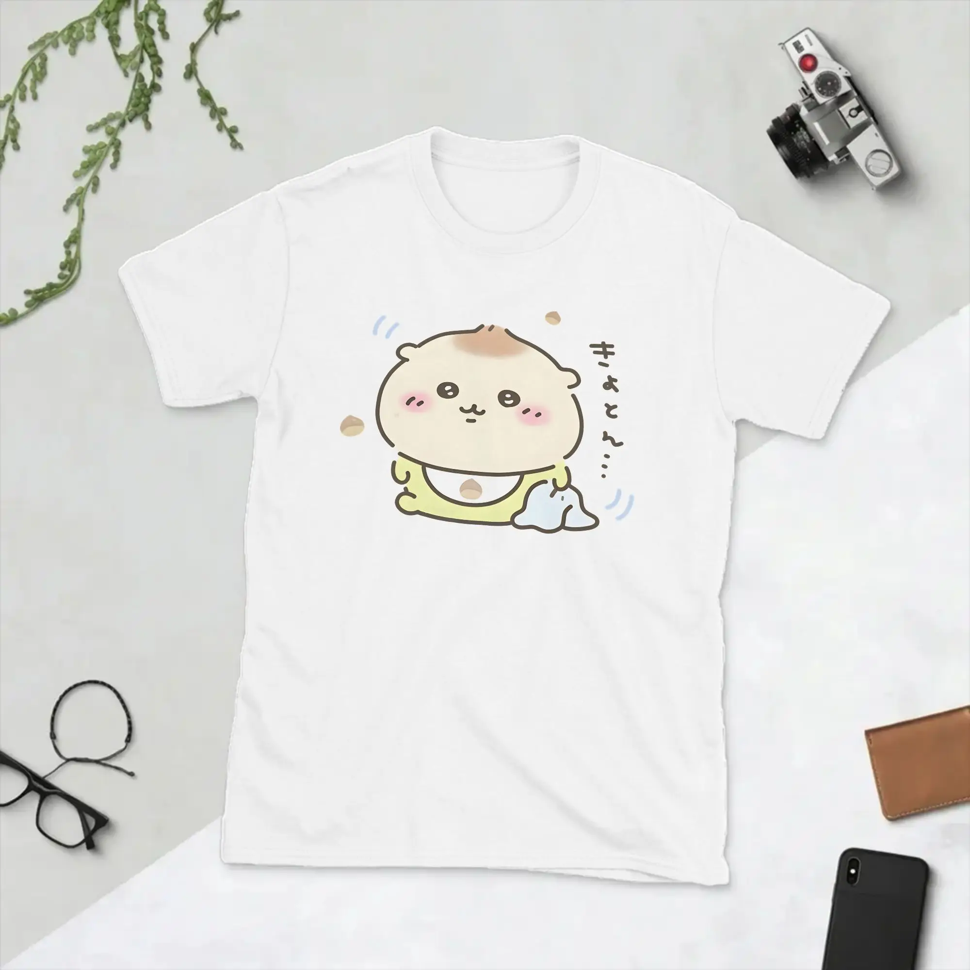 Chiikawas Kurimanju Baby Men T Shirts Funny Tees Men Women and Kids Short Sleeve Round Collar T-Shirt Pure Cotton Adult Tops