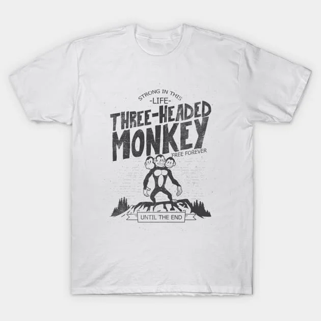 The Three-headed Monkey T-Shirt Men Women Clothes Oversized Cotton Tees New Fashion Top Tees