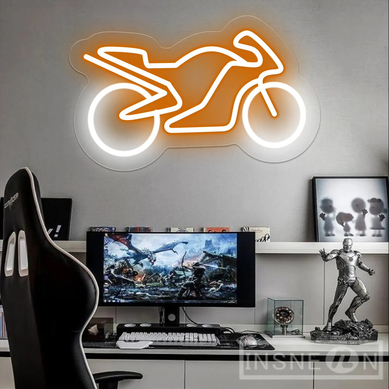 Neon Sign Led Light Motobike Shop Gaming Room Decor Wall Neon Lights Signs Motorcycle Birthday Party Gift Atmosphere Neon Lamp