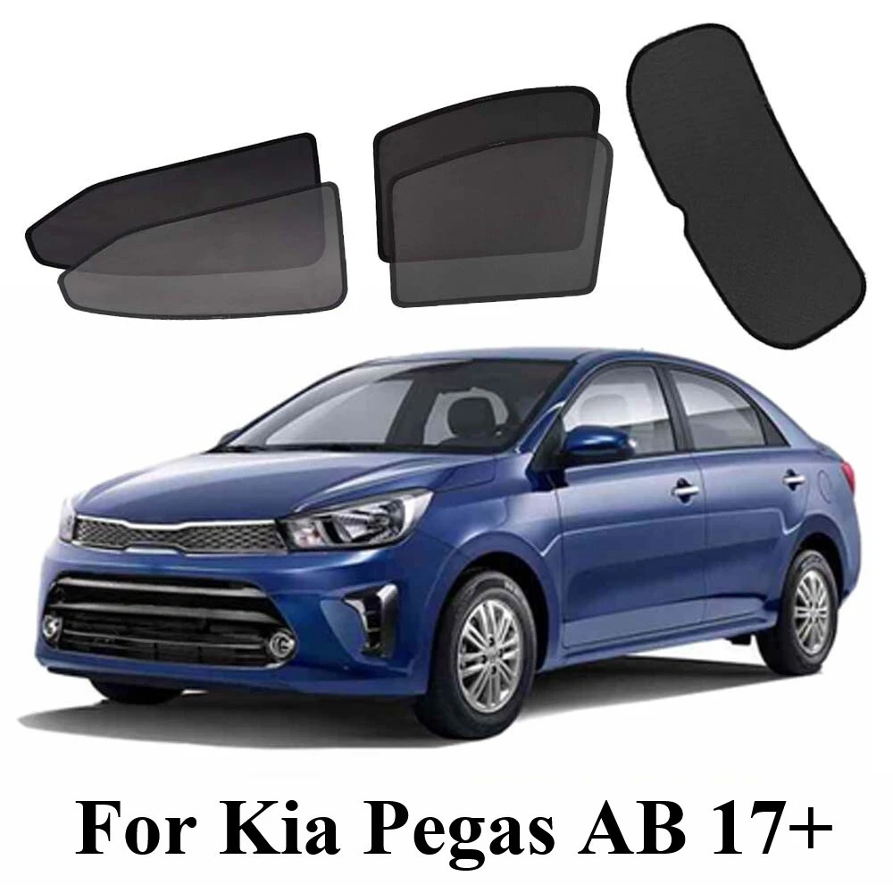 Black Sun Shades For Kia Pegas AB 17+ Front Mid Back Windows Sun Blind