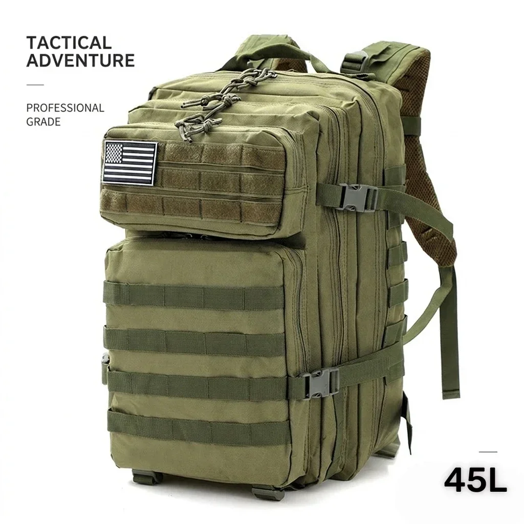Tactical Backpack 45L Men MOLLE Waterproof Military Assault Pack 3 Day Heavy Duty Hiking Bug Out Bag Outdoor Trekking Survival