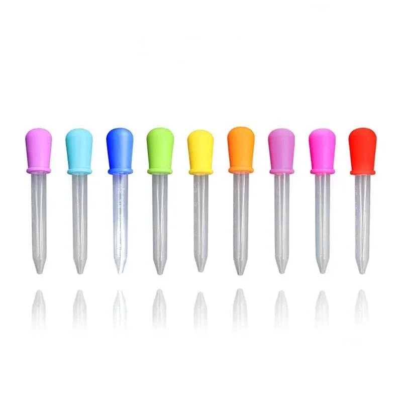 5ml Small Silicone Plastic Pipette Dropper Feeding Medicine Liquid Eye Ear Pipette Dropper School Lab Experiment Supplies