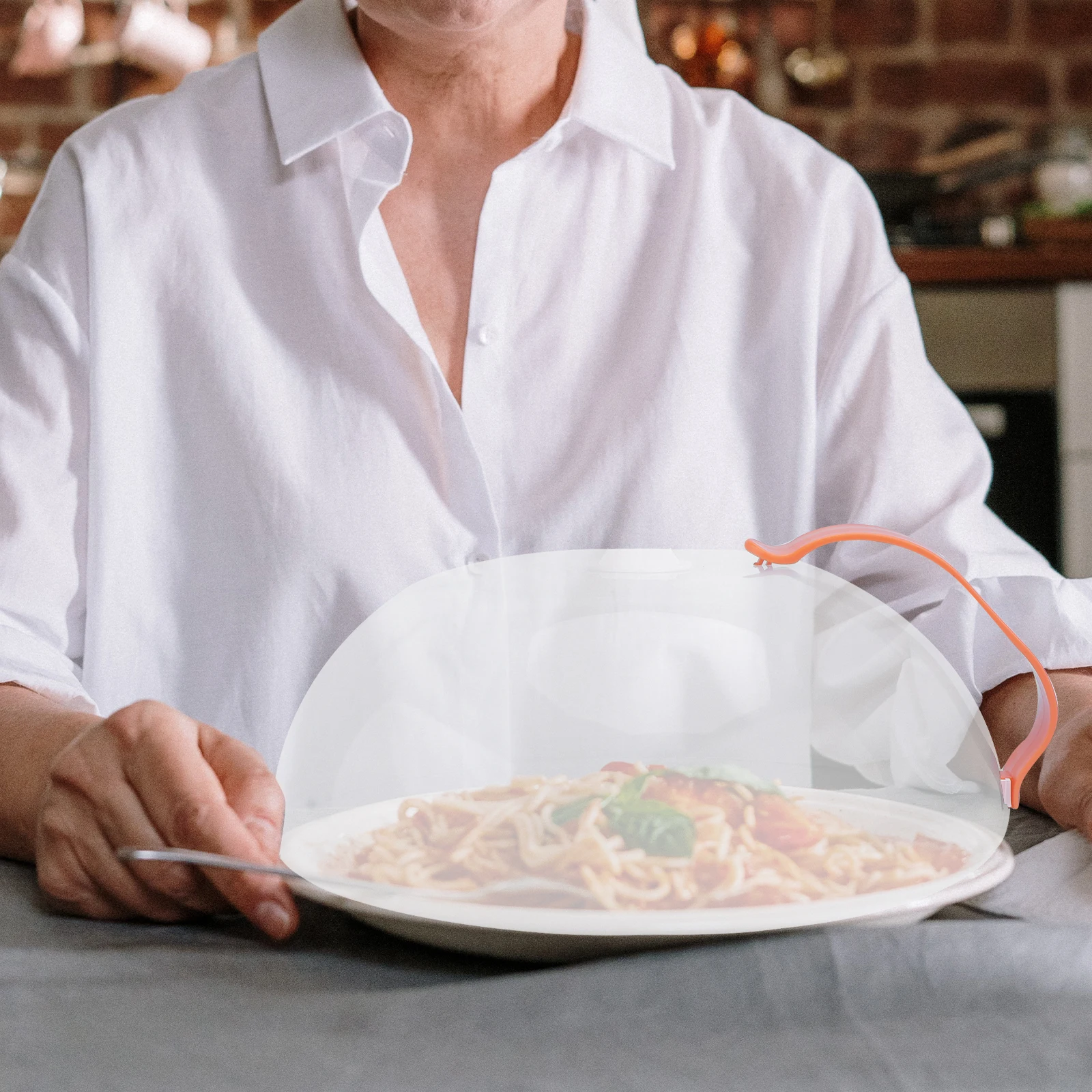 

Transparent Microwave Food Cover Reusable Kitchen Supplies Dish Lid Heat Resistant Covers Vegetable Dustproof Party Table Safe