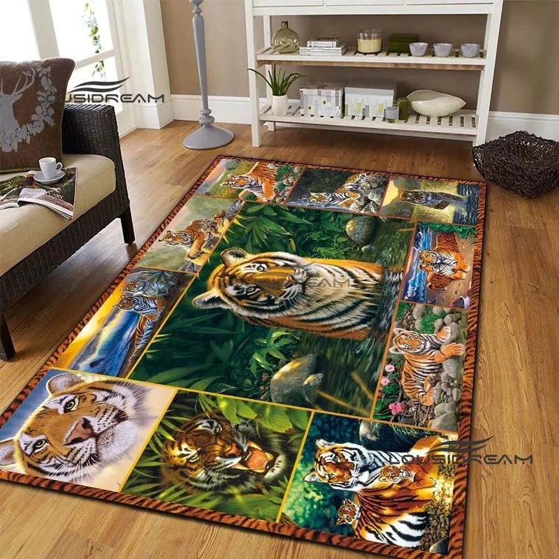 

Tiger Jungle Beast Carpets and Rug Animal Carpet Floor Mat Living Room Bedroom Large Area Soft Carpet Kids Room Rug