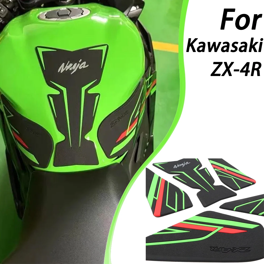 

Motorcycle ZX4R ZX4RR Fuel Tank Pads Sticker Side Gas Knee Grip Protector Traction Decals For Kawasaki ZX-4R ZX-4RR Accessories