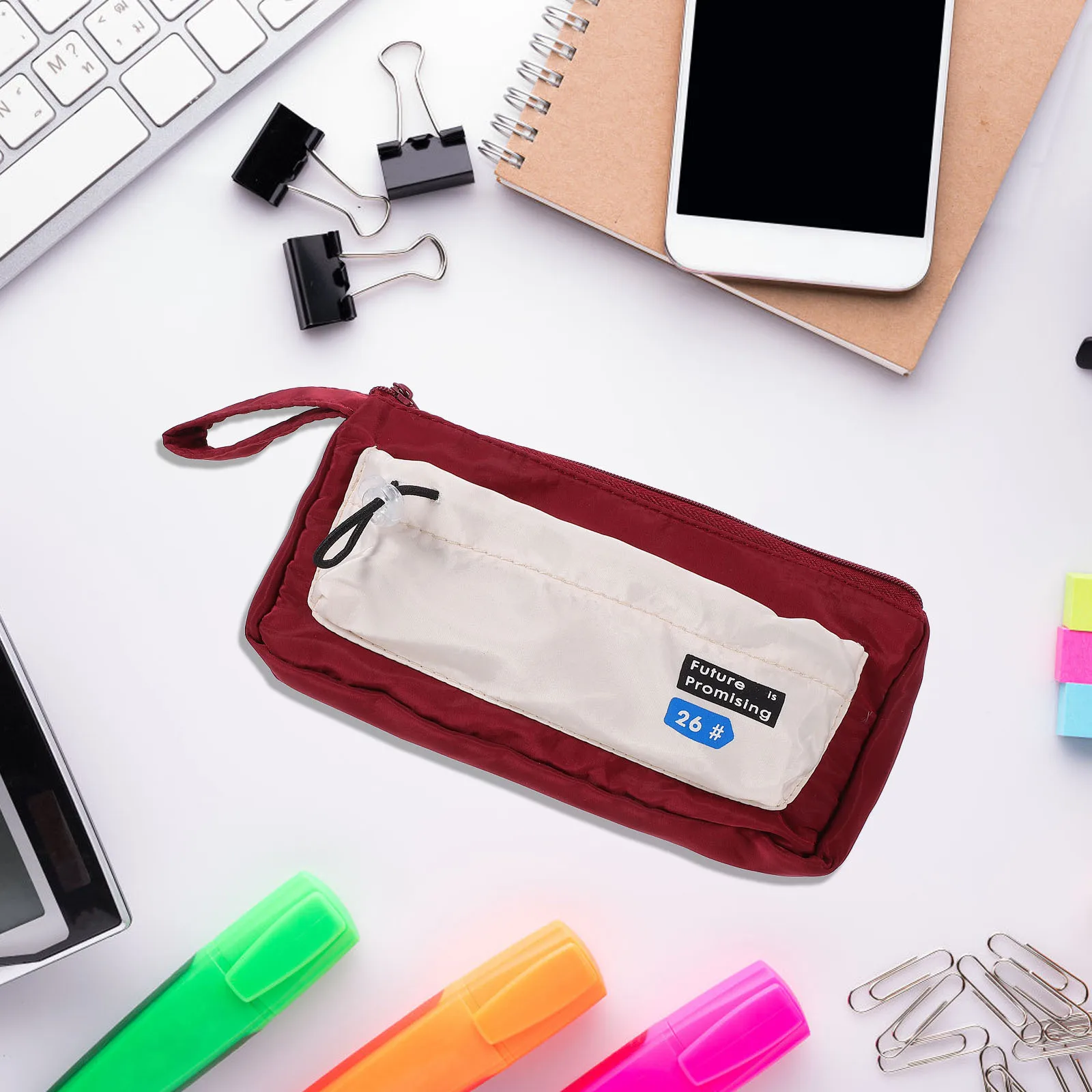 

Canvas Pencil Pouch Large Capacity Multifunctional Stationery Bag Makeup Organizer for School Students and Office