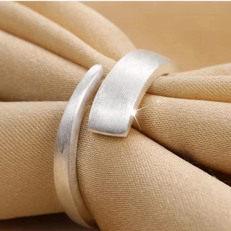 925 Sterling Silver Rings For Women geometry Open Ring Hypoallergenic Sterling Silver Jewelry Gifts For Girls