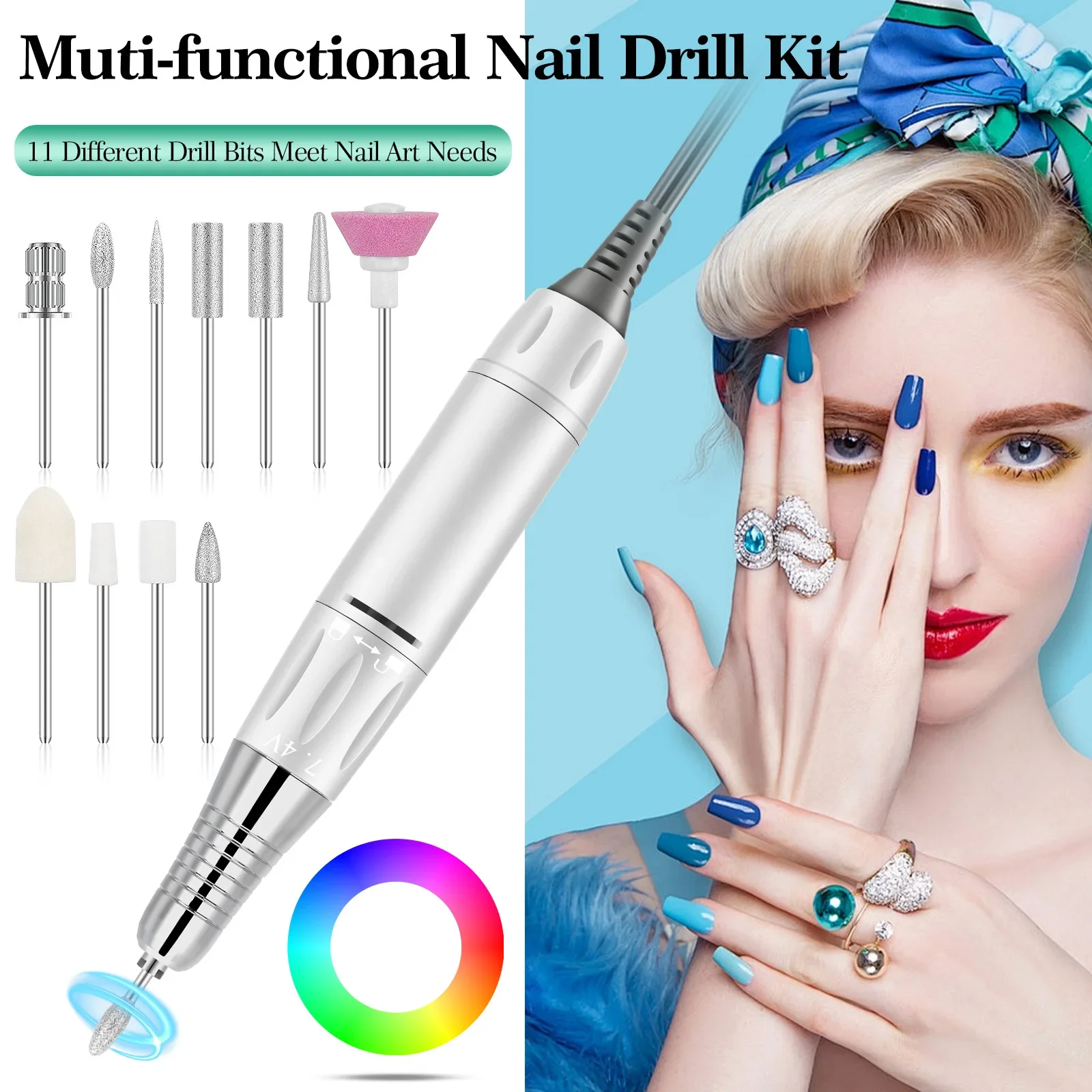 2026 New S02 Desktop USB Port Electric Professional Manicure Pedicure Machine Set 36W 4000 MAh