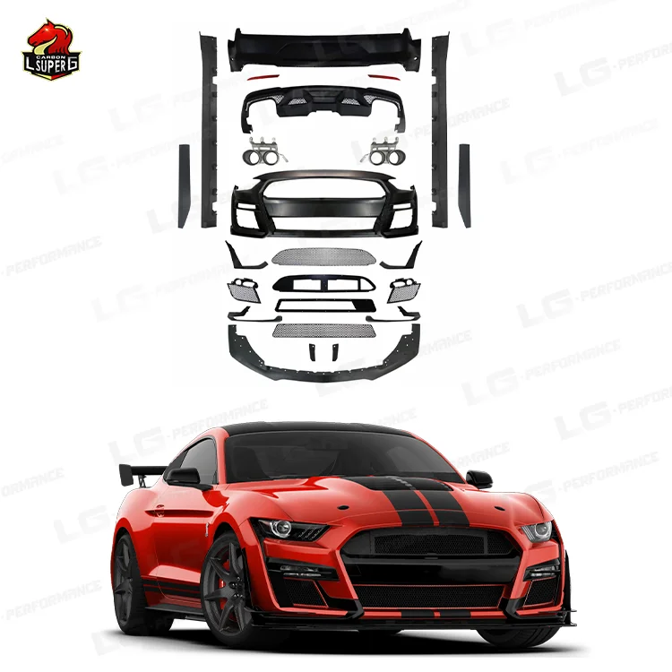 

GT500 Style Front Rear Bumper Side Skirts Front Lip Diffuser Exhaust Bodykit Car Bumpers 2018-2020