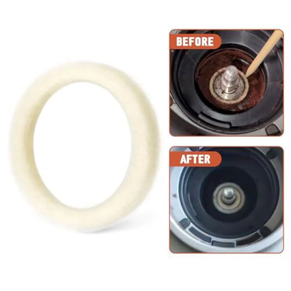 2.5x2.5x1cm Wool Felt Strips for Espresso Machine Sealing Gaskets Shockproof Noise Reduction Spacer Washer White