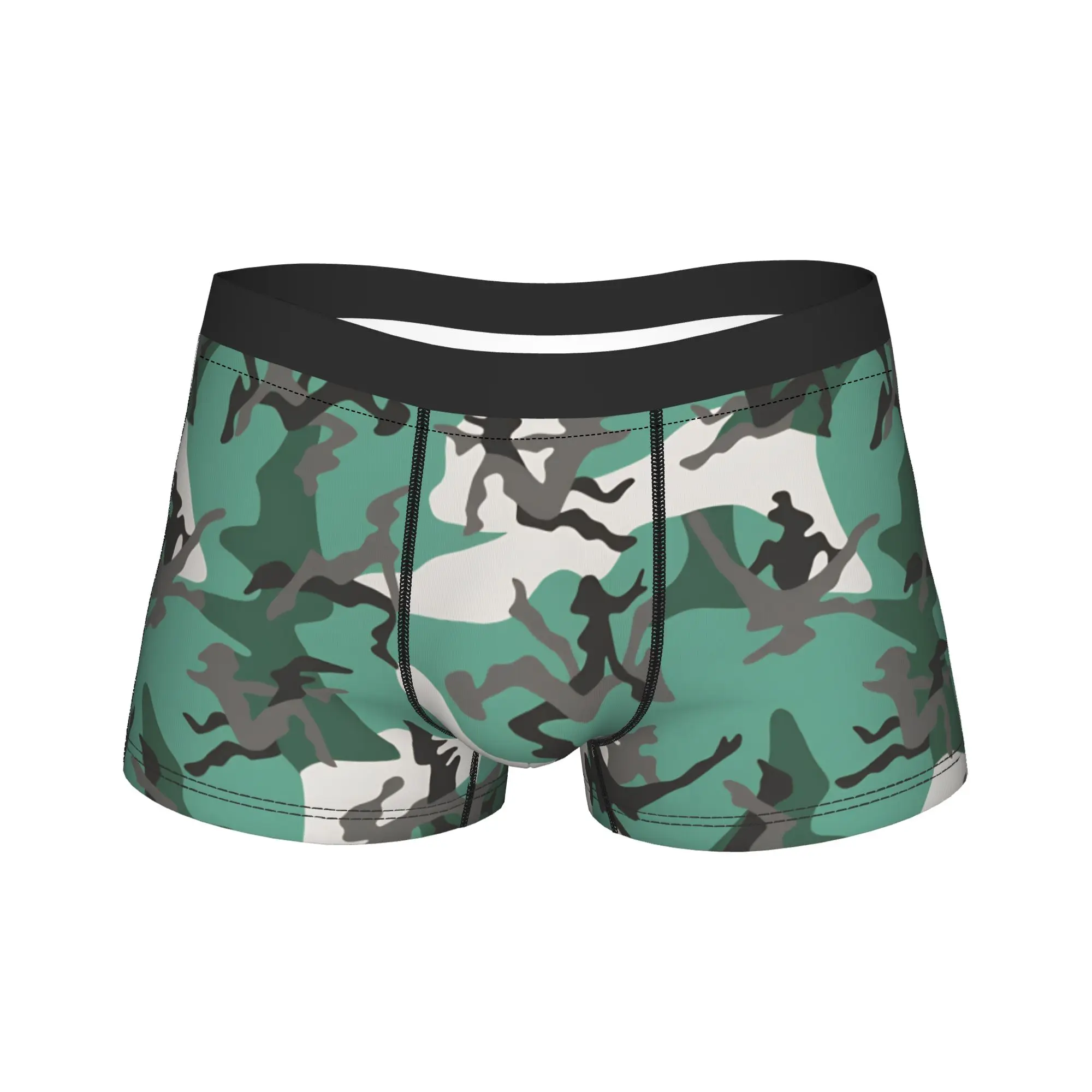 Women Silhouette Camouflage Seamless Pattern Boxershorts  3D Pouch Underwear High Quality Customs Boxer Brief Men's Panties
