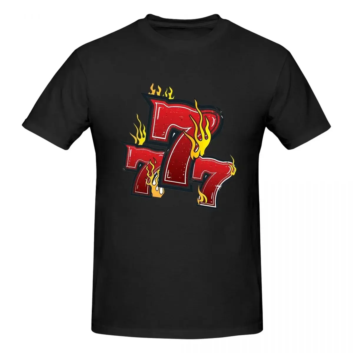 777 Lucky Slot Machine Numbers Jackpot 100% Cotton T-shirt Unisex Funny T Shirts Men crew Neck Short Sleeve S-6XL