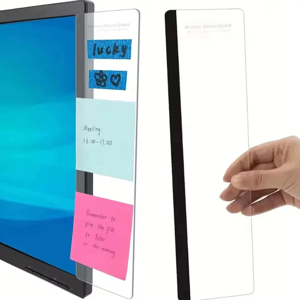Sleek Monitor Memo Board Clip - Streamline Workspace, Enhance Decor with Durable Note Holder for Home & Office