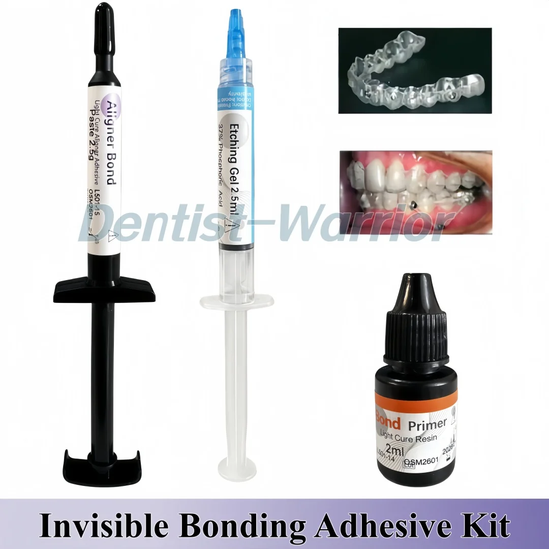 

Dental Ortho Invisible Bonding Adhesive Kit Light Curing Paste For Brackets Attachment to Clear Aligners