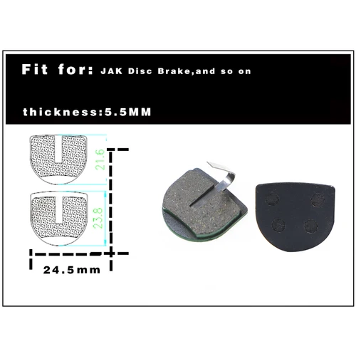 Imagen 2 del producto Pastillas de freno de bicicleta para freno de disco JAK, pastillas de freno de disco hidráulico para bicicleta de montaña, accesorios para bicicleta, 1 par