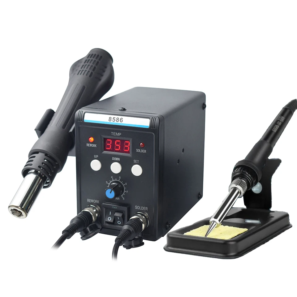 Eruntop 8586 Soldering Station Digital Display Electric Soldering Iron Hot Air Heat Gun Welding Machine for iPhone Repair Rools