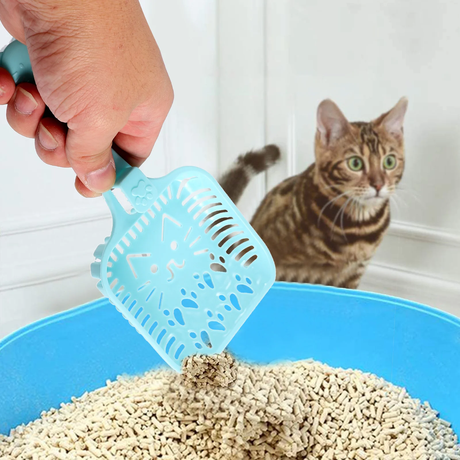 

6pcs Cat Litter Scoop Shovel Wide Mouth Ergonomic Handle For Easy Cleaning Cat Sand Shovel Pet Supplies Pet Accessories