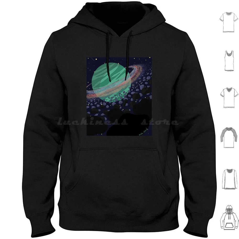 The Giant Hoodie Cotton Long Sleeve Planet Planeta Ficticio Scifi Ciencia Ficcion Asteroids Space Kateblubird