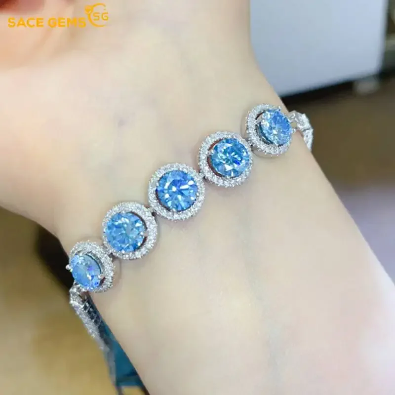 

SACE GEMS GRA сертифицированный D VVS1 5 карат браслет из муассанита для женщин модные вечерние украшения из стерлингового серебра 925 пробы с покрытием из белого золота