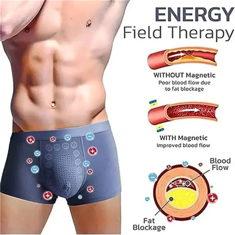 Energy Field Therapy Men\'s Underwear Elastic Polyester Fibre Long Lasting Slim Briefs Breathable Magnetic Therapy Men Underwear