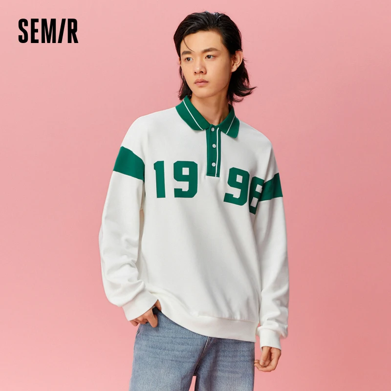 Semir Sweatshirt Men 2023 Spring New Loose Comfortable Trendy Sweater