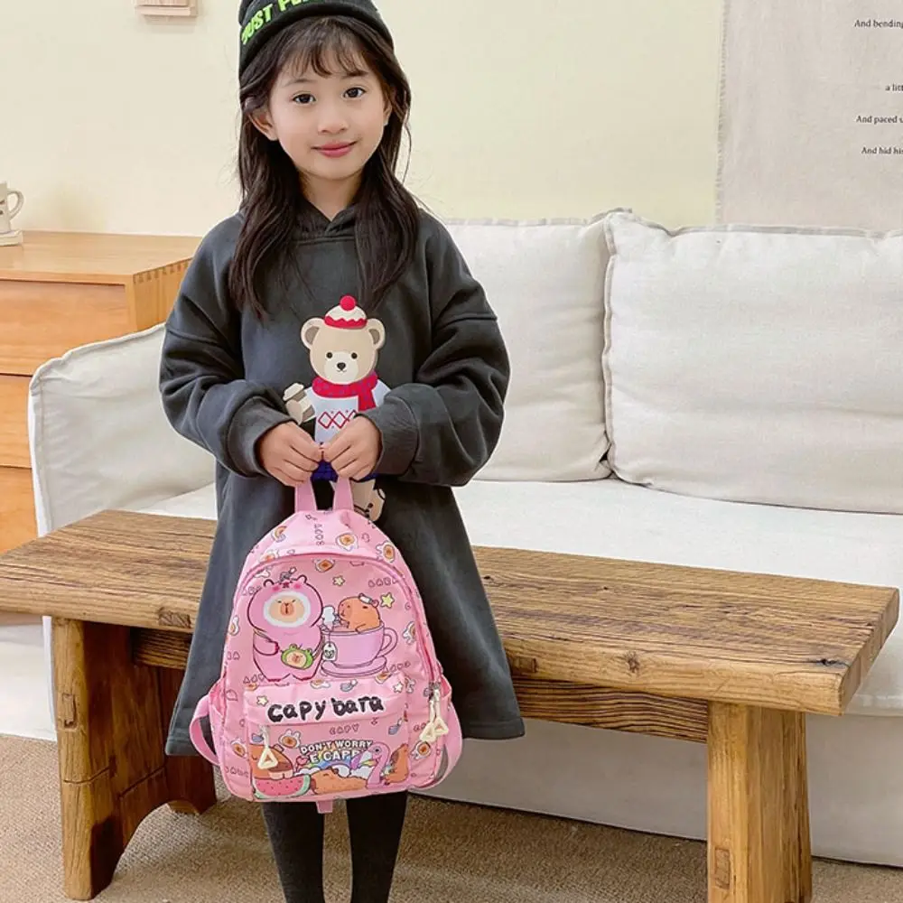 Cute Cartoon Capybara Backpack Ultra-light Pattern Children's School Bags Breathable Book Bag