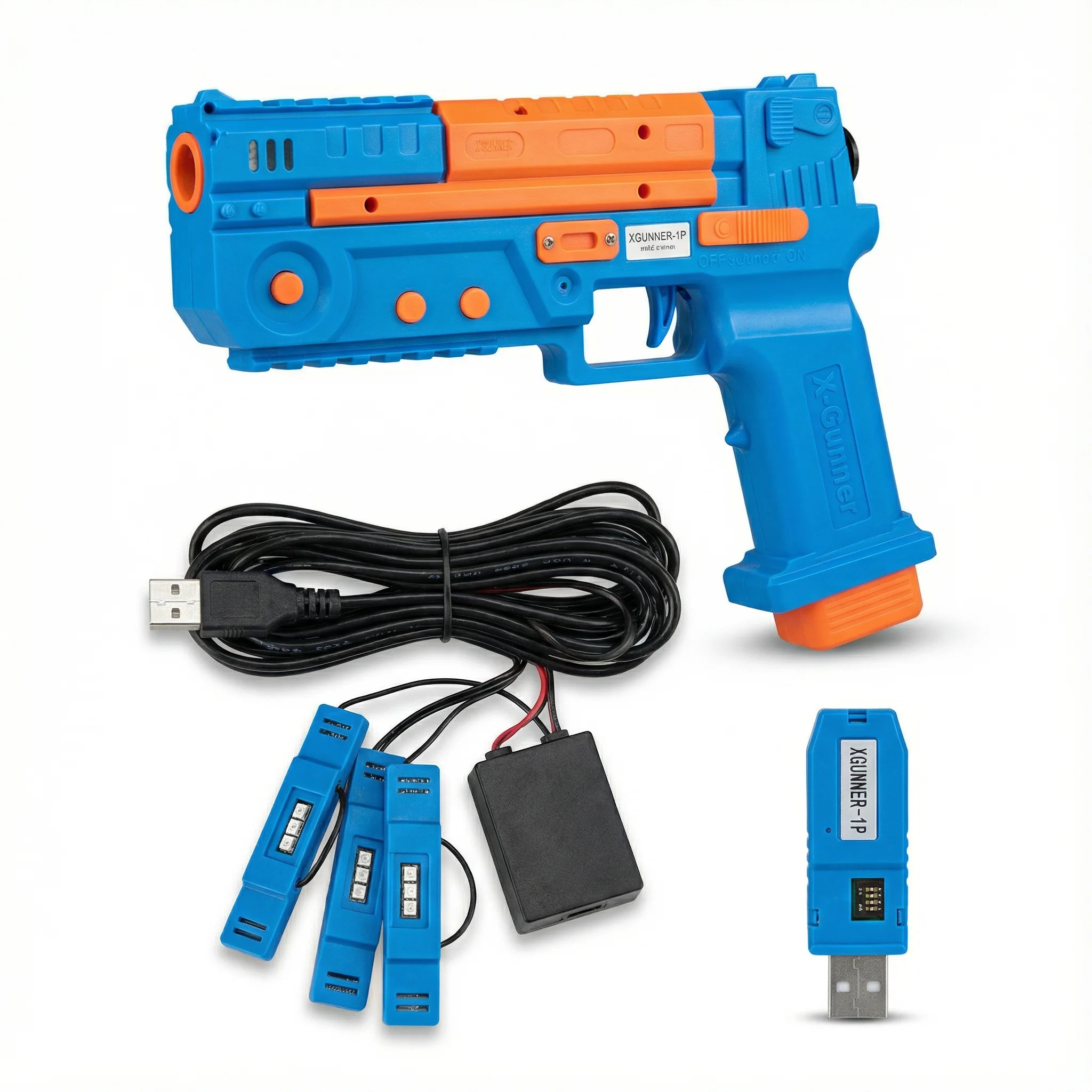 2.4G Wireless Light Gun Controller for PC Arcade Games | 4-Point IR Positioning | 1–4 Players | Low-Latency Shooting X-gunner view 5