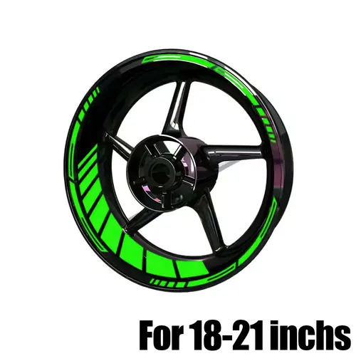 Imagen 2 del producto Pegatinas reflectantes para rueda de motocicleta, calcomanía para cubo, raya de llanta, calcomanías de estilo de 18-21 pulgadas para Honda Kawasaki Suzuki BMW Husqvarna