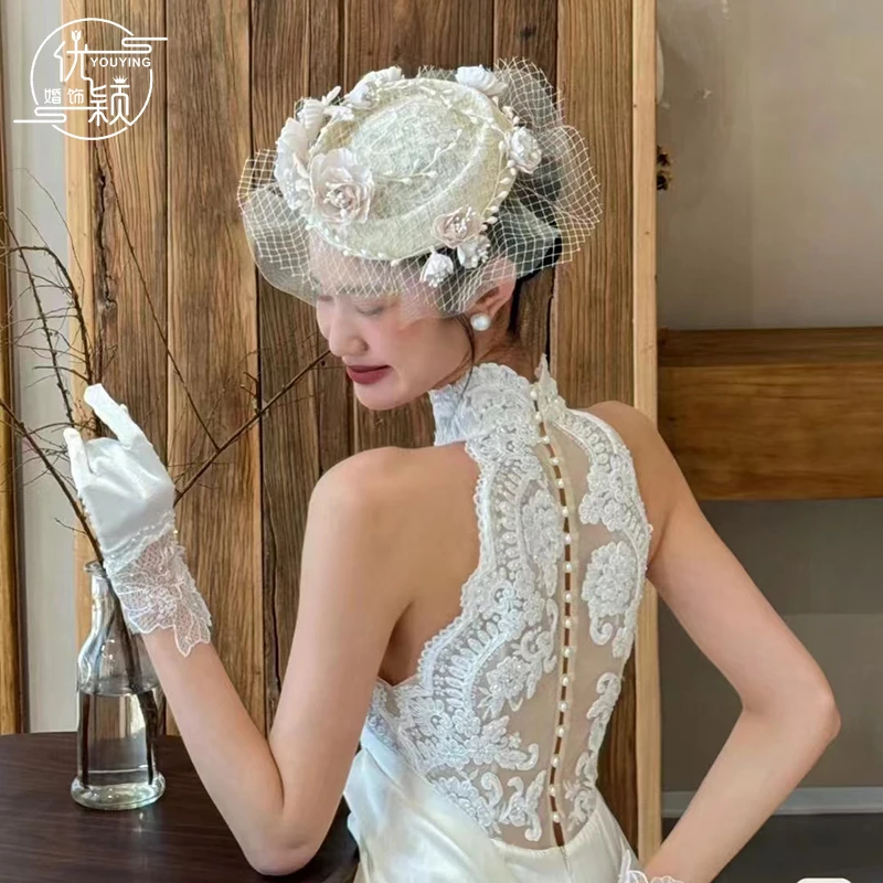 Vintage Flower Lace Fascinator Hat Handmade High Quality British Ladies Elegant Wedding Church Tea Party Fascinators Headpiece