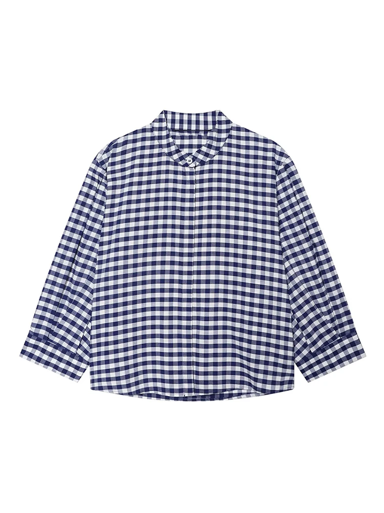 TFMLN Casual Plaid Shirt Shorts Two-Piece Set For Women Loose Button Up Shirts Checkered Mini Shorts With Pocket Fashion Suit