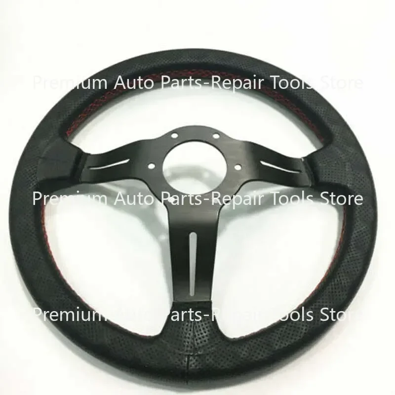 Steering Wheel Classic ND Black Leather 330mm 13INCH for Universal Car Adjustable Personalized Modified Steering Wheel