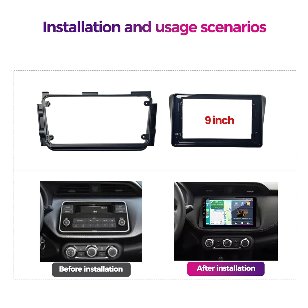 9 Inch Car Radio Player For NISSAN MICRA KICKS 2017 2018 2019 Android 16 Wireless Carplay Android Auto GPS Navigation DSP RDS