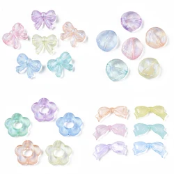50~100PCS Transparent Acrylic Beads Glitter Powder Flower Mixed Color 14x14 5x4mm Hole: 1 5mm