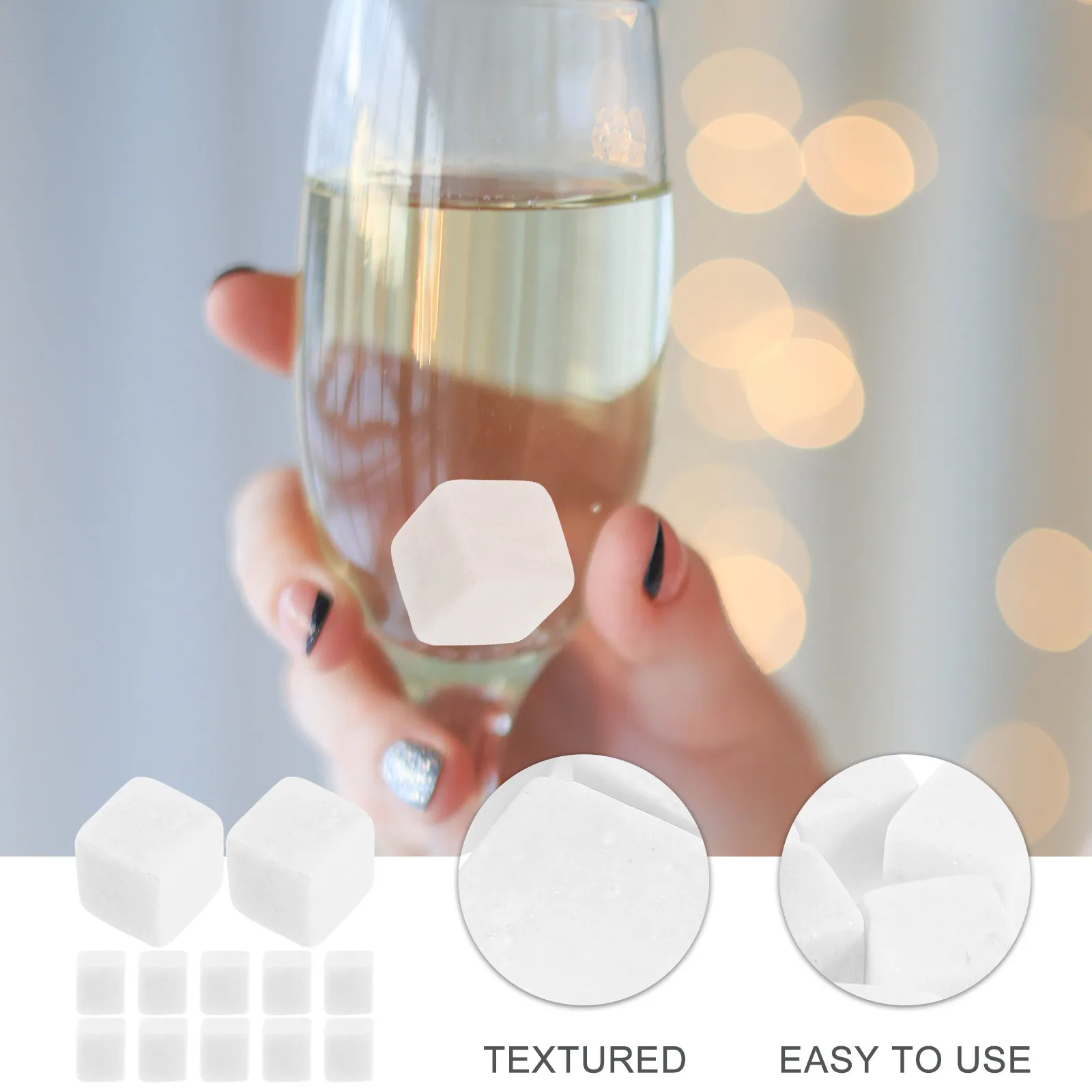 12Pcs Smooth Edge Marble Whiskey Stones Reusable Non Diluting Beverage Coolers for Whiskey Beer Wine Fruit Juice Bar Home Use