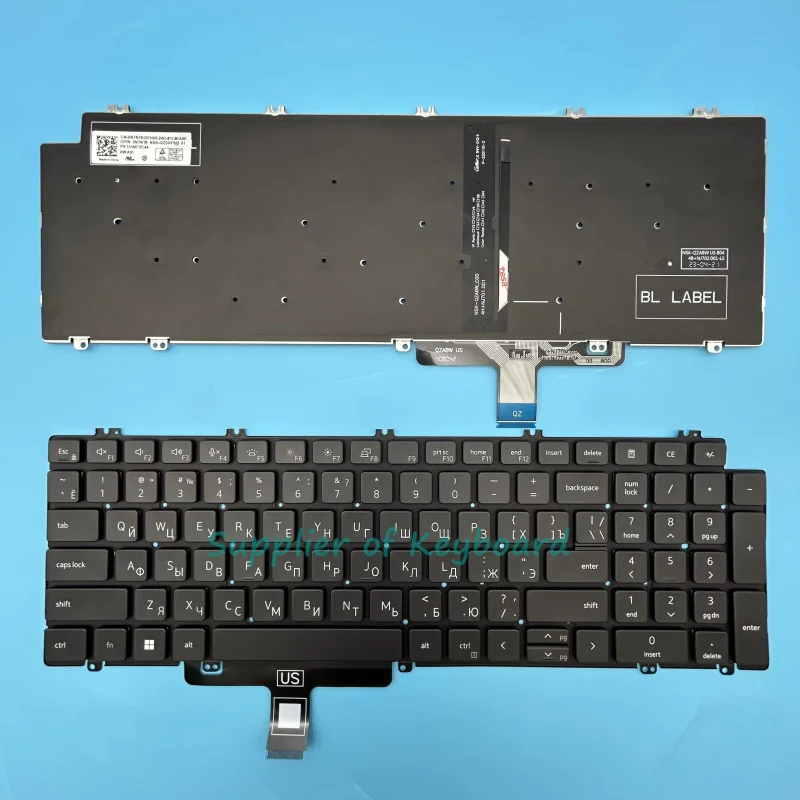 NEW Russian/UK/Azerty French Keyboard For DELL Latitude 5520 5521 5530 5531 Precision 3560 3561 3570 3571 Backlit