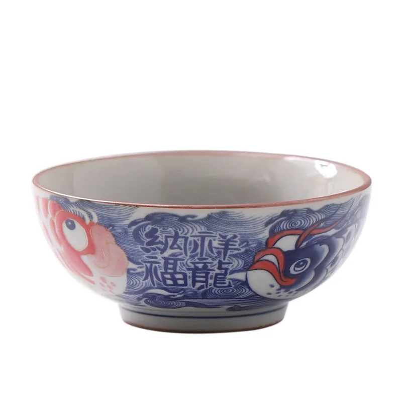 خمر الأزرق والأبيض كوب رئيسي السيراميك المنزلية ضيف كوب العشب الرماد كوب تذوق صغير الطين القديم كوب واحد متشابكة لوتس